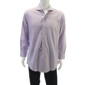 Brooks Brothers Mens Purple Supima Cotton Check Dress Shirt Size M